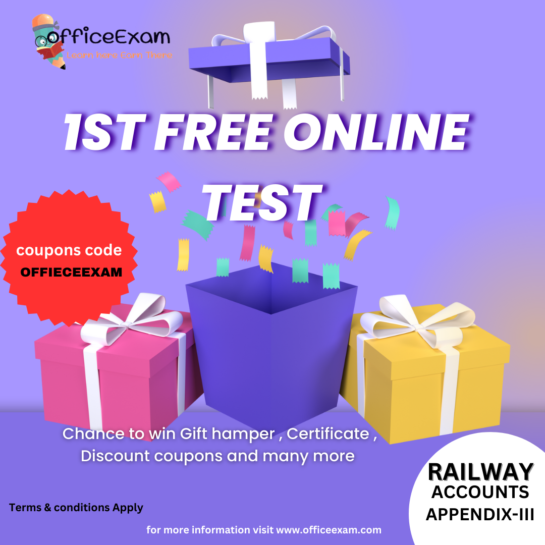 Free 1st Online Test Railway Appendix-III