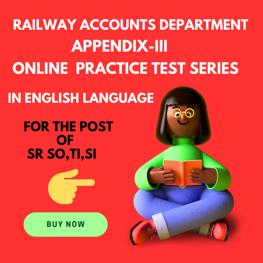 Railway Accounts Department Appendix-III online Practice Test series in English Language