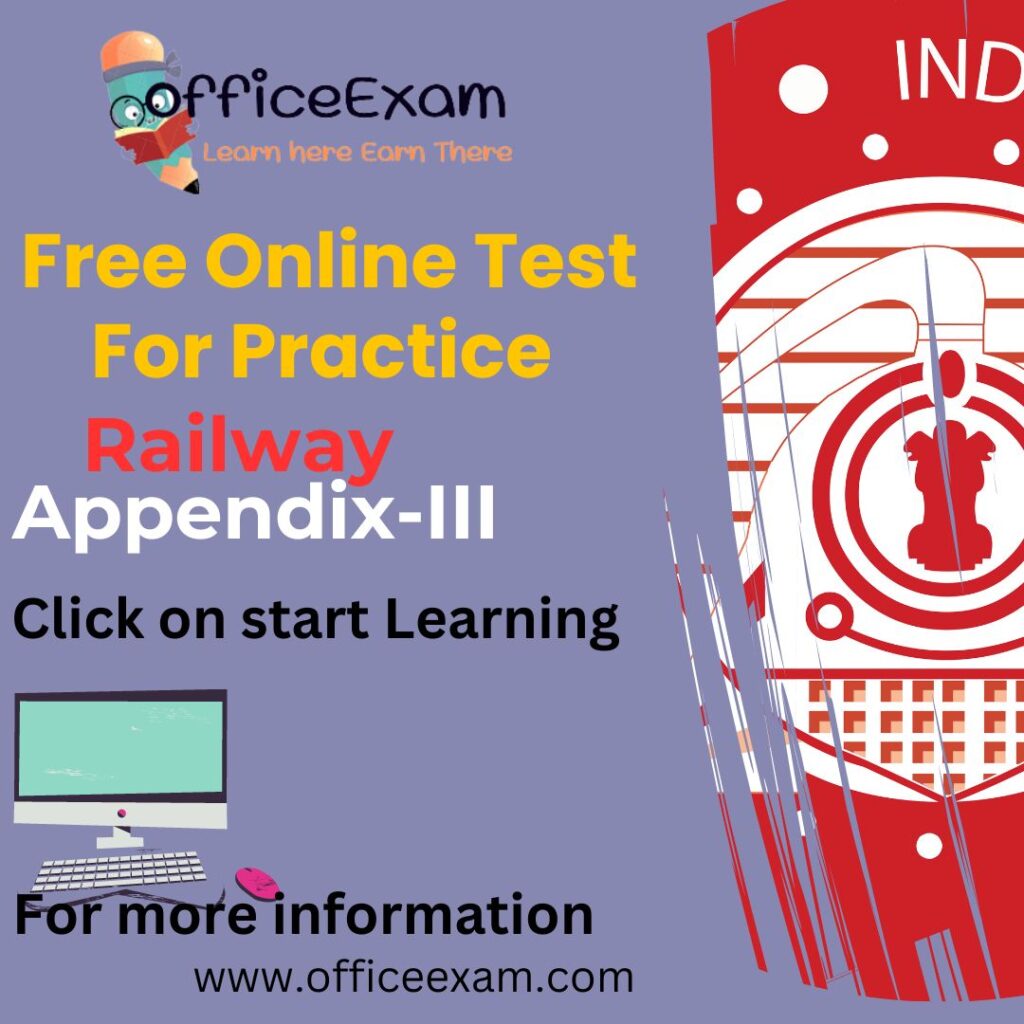 Railway Accounts Department Appendix-III Online Test