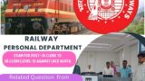 railway personal department online exam practice set for the post of Sr clerk