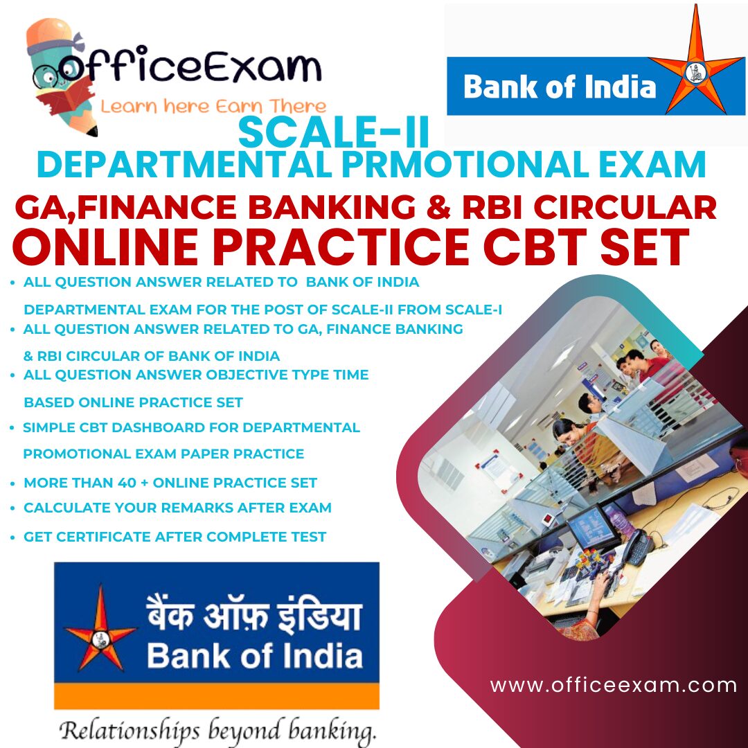 BANK OF INDIA SCALE-II DEPARTMENTAL EXAM GA RBI CIRCULAR FINANCE BANKING CBT
